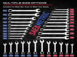 SEDY 32 Pcs SAE Metric Combination Wrench Set Stubby 12 Point CR-V Steel w/Case V465-81133