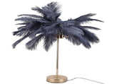 G4 Ostrich Feather Table Lamp Night Light Bedside Light Decoration Lamp for Bedroom Wedding RoomGray V1294-YM0901-3119210093311