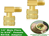 R410A Mini Split Adapter Kit, 5/16 inch to 1/4 inch Coupler and Valve Core Remover for Air V1189-LC-AMZ-00343