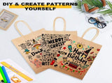 96x Kraft Paper Gift Bags Shopping Carry Craft Brown Bag w/ Handles Bulk V563-KB2216-4-1BOX
