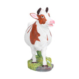 Cow Figurines Brown and White Model Ornament Animal Sculpture Resin Crafts for HomeRaise Head V1294-YM0714-3111210267911