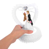White Resin Wedding Cake Topper Romantic Bride Groom Figurine Decorative V1366-AZ2-W-19300