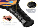 PS Series Colorful Textured Fiberglass Pickleball Paddles Set with 2 Rackets, 4 Balls and Portable V888-ELOSUNG55145-11