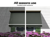 Instahut Motorised Pivot Arm Awning Window Sun Shade 1.5 X 2.1M Grey AWN-B-FIXED-RM-15-GREY