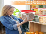 3 Sets 6 Qt Square Food Storage with Lids Dough Proofing Bucket Commercial Polycarbonate V1259-DP01-F-137