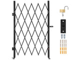 Single Folding Security Gate, Lockable Scissor Gate with 360 degree Swivel Casters, Outdoor V952-GZDZDAQM79483EIKM001V0
