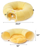 Yellow Cute Foldable Cat Tunnel Bed with Dual-Zipper Detachable & Connectable Design - 2-in-1 V888-ELOSUNG49482
