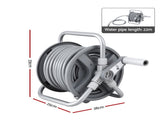 Green Fingers 20m Retractable Garden Hose Reel Heavy Duty 1/2" Hose Auto Rewind HR-WA-MNL-20M-PLS