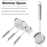 Skimmer Spoon, 3 Pack Stainless Steel Skimmer Spoon Japanese Hot Pot Fat Skimmer Spoon Fine Mesh V1192-AZ-W-17529