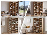 Artiss Bookshelf Display Shelves CD DVD Storage Rack Tall Bookcase Oak FUR-S-CD-SHELF-WD