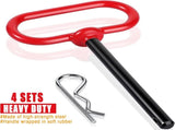 4 Pcs 3/8 x Inch Handle Hitch Pin for Tractor Trailer and Clip Tow Accessories Farm,Tractor,Turn V1259-DP01-A-5555