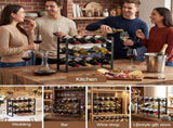 Artiss 3-Tier Wine Rack Metal Freestanding 12 Bottles Modular Countertop Wine Display Shelf Black FUR-U-WINE-01-12B