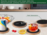 5pcs Wooden Absorbent Drink Coasters for Coffee Table V1263-JX-5421