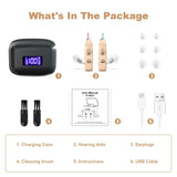 Rechargeable Behind-the-Ear Hearing Aids with Charging Case Lightweight & Invisible Sound V1107-CS-HCFS802