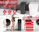 White Smart Sensor Trash Can Slim, Durable, and Hands-Free Waste Bin for Kitchen, Bathroom, or V888-ELOSUNG36783