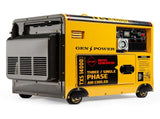GENPOWER 7kW Peak 5kW Rated Commercial Diesel Generator, Electric Key Start, 1 20A 415V 3 Phase, 3 V219-GEN3DSGPRC1M4