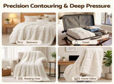 Giselle Faux Fur Weighted Blanket 2 Sided Long Pile Sherpa Reverse Cream 11KG 152 x 203cm WBLANKET-LF-203-11KG-CW