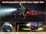 Bike light - IPX6 waterproof - Front and rear light - Rechargeable - Type-C charging port - 56 V1259-DP01-BO-35