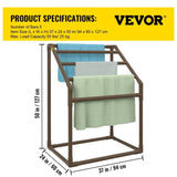 Pool Towel Rack, 5 Bar, Brown, Freestanding Outdoor PVC Trapedozal Poolside Storage Organizer, V952-MJJZSTXGBDDW5DYL3V0