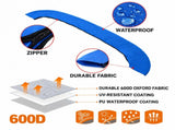 600D Oxford Bimini Top Storage Boot Cover Waterproof UPF50 UV Resistant Marine Canopy Protector for V1341-ZY-ZNWRYS3R-BLUE-3BOW2XL