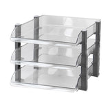 Desk File Letter Tray Layered Classified Documents Rack Acrylic Office Storage Rack Transparent 3 V1294-YM0626-3117220312914