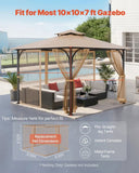 Gazebo Netting Replacement, Fit Most 10 x 10 x 7 FT Gazebo Curtain, Outdoor Garden Net, 4-Panel V952-LTWZDL10FT10VJ6F0V0