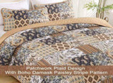 Enchanting Lace boho green Quilted 3 Pc Bedspread & Pillow Cover Set V745-MAC081017Q13U