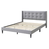 Delilah Double Bed Tufted Button Headboard Fabric Upholstered - Light Grey V315-VOB-DELI-01