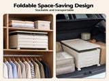 Artiss Foldable Storage Cabinet Stackable Wardrobe Box Clear Magnetic Door White SC-2W1B-6539-WH