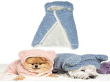 Dog Cape Blanket, Adjustable Pet Cape with Snap Buttons and Hood, Soft Flannel Warm Blanket for V1366-AZ2-W-11441
