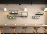 Floating Shelves Retro Industrial Ledge Black Metal Display Stand V63-842531
