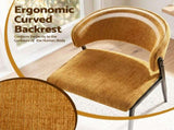 Artiss Dining Chairs Set of 2 Linen Fabric Soft Upholstered Chairs Mustard DINC-KJ-7016-MSX2