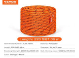 Double Braided Polyester Rope, 19 mm x 67.06 m, 24 Strands, 88.96kN Breaking Strength Outdoor V952-HCCLSDL34INC4OPUHV0