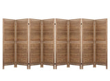 Artiss 8 Panel Room Divider Screen 326x170cm Louver Oak RD-B-0539-8P-BR