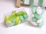 50 Pack of 5x8cm Clear PVC Plastic Folding Packaging Small rectangle/square Boxes for Wedding V382-50RECTPVC5X5X8