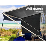 Caravan Privacy Screen Roll Out Awning 1.95x2.2M Sun Shade End Wall Side Black AWN-CV-B-SS-END-BK