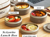 4-Pack Blue 304 Stainless Steel Microwave-Safe Lunch Box Set - Stackable Insulated Bento Containers V888-ELOSUNG45767