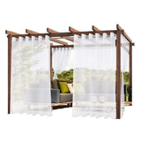1 Pair Water Resistant Sheer Eyelet Curtains for Outdoor, 132x274 cm, White V1188-MS-325-0464