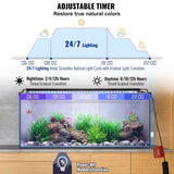 VEVOR Aquarium Light, 26W Full Spectrum Fish Tank Light with 24/7 Natural Mode, Adjustable Timer & V952-SSSSZXD3036Y7BXLWV3