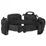 8-Piece Black MOLLE Tactical Belt Set - Adjustable Nylon Quick Release Utility Belt with Inner Belt V888-ELOSUNG55692