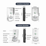 Wireless Doorbell Intercom Rechargeable Smart Intercom Doorbells for Home Real Time 3 Volume Levels V1294-YM0901-HS7009-W-2