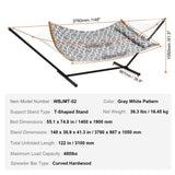 Two Person Hammock with Stand Included, Double Hammock with Curved Spreader Bar and Detachable V952-HFDCHBSXHWTXFST1WV0