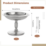 4PCS Ice Cream Cups, Stainless Steel Desserts Serving Bowls, 100ml/3.4oz Metal Dessert Cups with V1192-AZ-W-18330