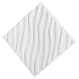VEVOR 3D Wall Panels 12-Pack 50 x 50 cm PVC 2.97 m² Coverage Wave Matte White V952-PVC3DQBXDYSJMJDM0V0