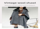 Brown Premium Knitted Wool Blend Poncho - Elegant Thickened Drape Shawl & Cape Cardigan Coat V888-ELOSUNG49408