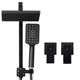 Cefito 8'' Rain Shower Head Set Handheld Round High Pressure Twins Tap Black SHOWER-A2-SQ-8-BK-TAP