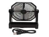 Camping Fan with LED Lantern 4 Levels 270 Degree Pivot Large Air Volume USB Rechargeable Outdoor V1294-YM0716-3113220171011