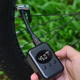 Mini Electric Bike Tyre Pump Black 150 PSI with Digital Gauge for Presta and Schrader Valves V178-59147