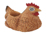 Flower Pot Hen Shape Resin Succulent Pot with Auto Light Sensing Solar Light for Outdoor Garden V1294-YM0901-3111250030411