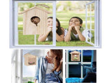 Birdhouse Bird Feeder Wooden Hanging Nest Box Outdoor Window Cage with Suction Cups V1294-YM0718-10126708